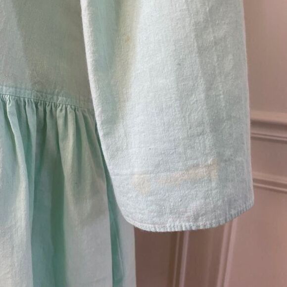 Vintage 80s Alicia Mint Green Cowl Neck Blouson Midi Dress 6 M - Picture 9 of 11